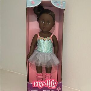 Ballerina Doll with Brown Hair and Teal Outfit